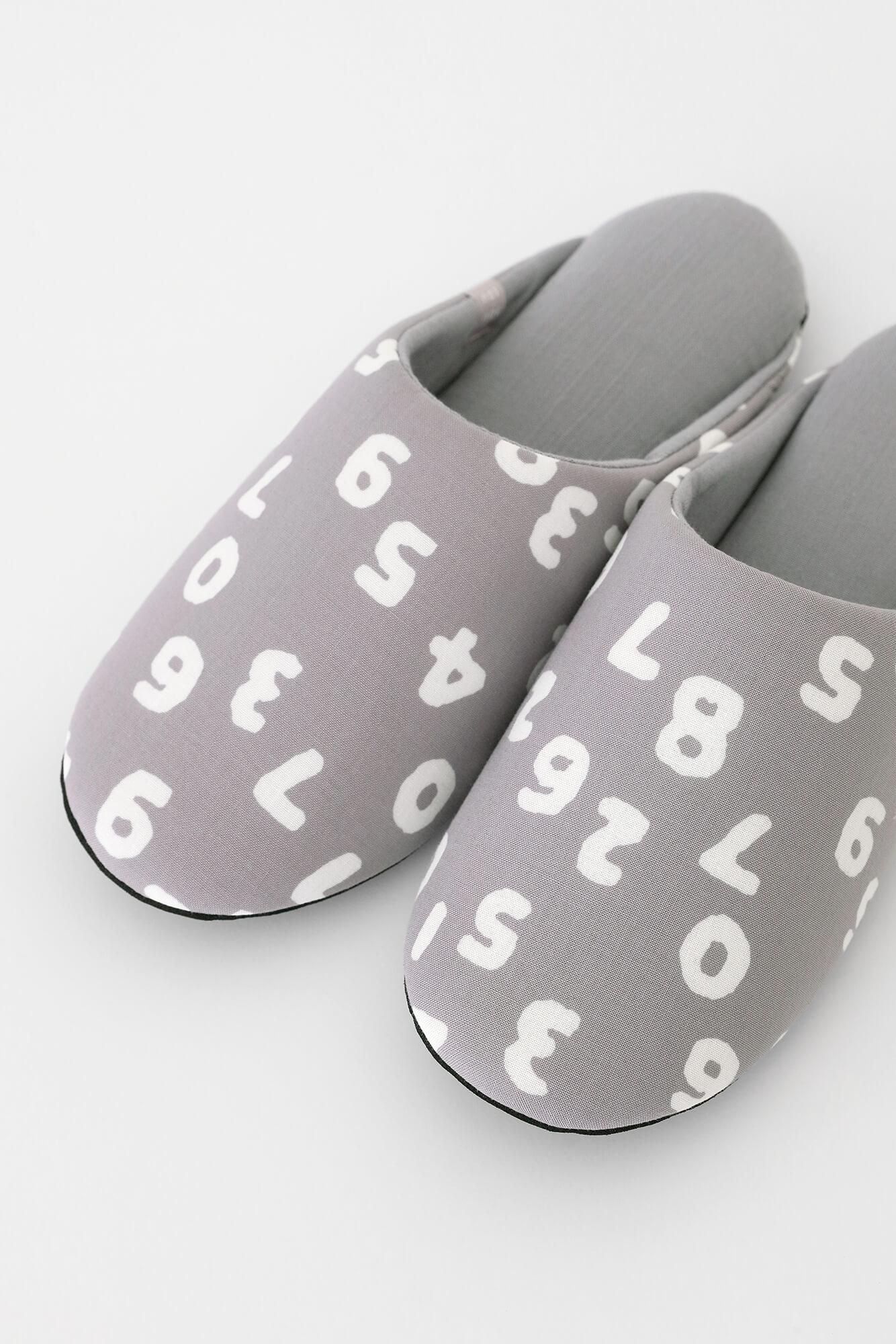 圖案紋樣室內拖鞋／SO-SU-U十數 昆 淺灰色