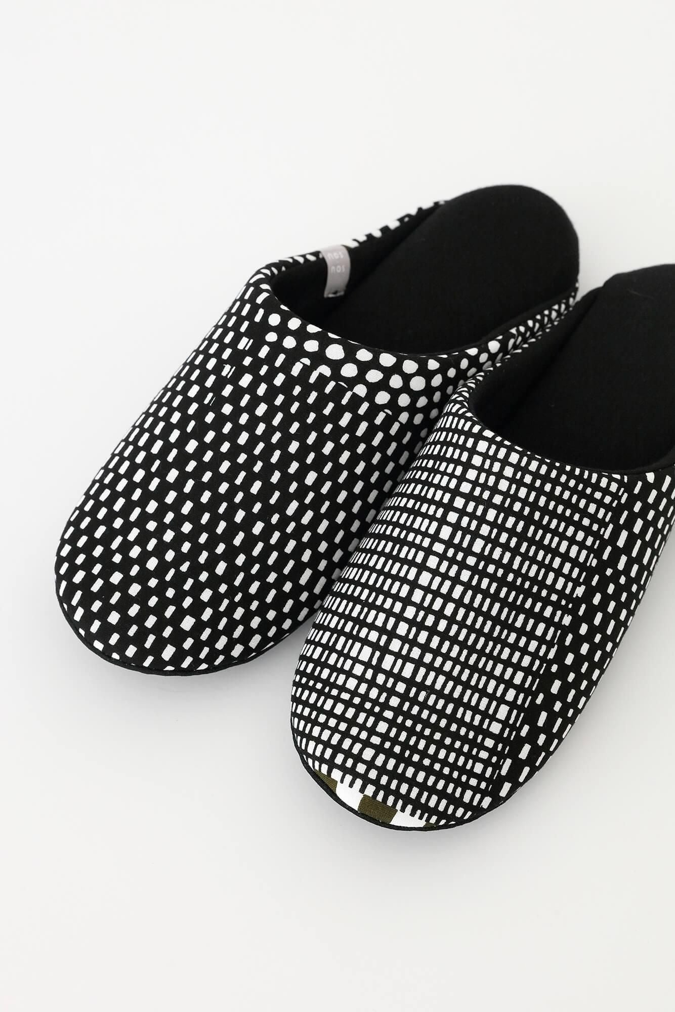 圖案紋樣室內拖鞋／點線 墨色