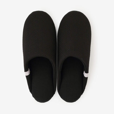 圖案紋樣室內拖鞋／刺子織 黑色