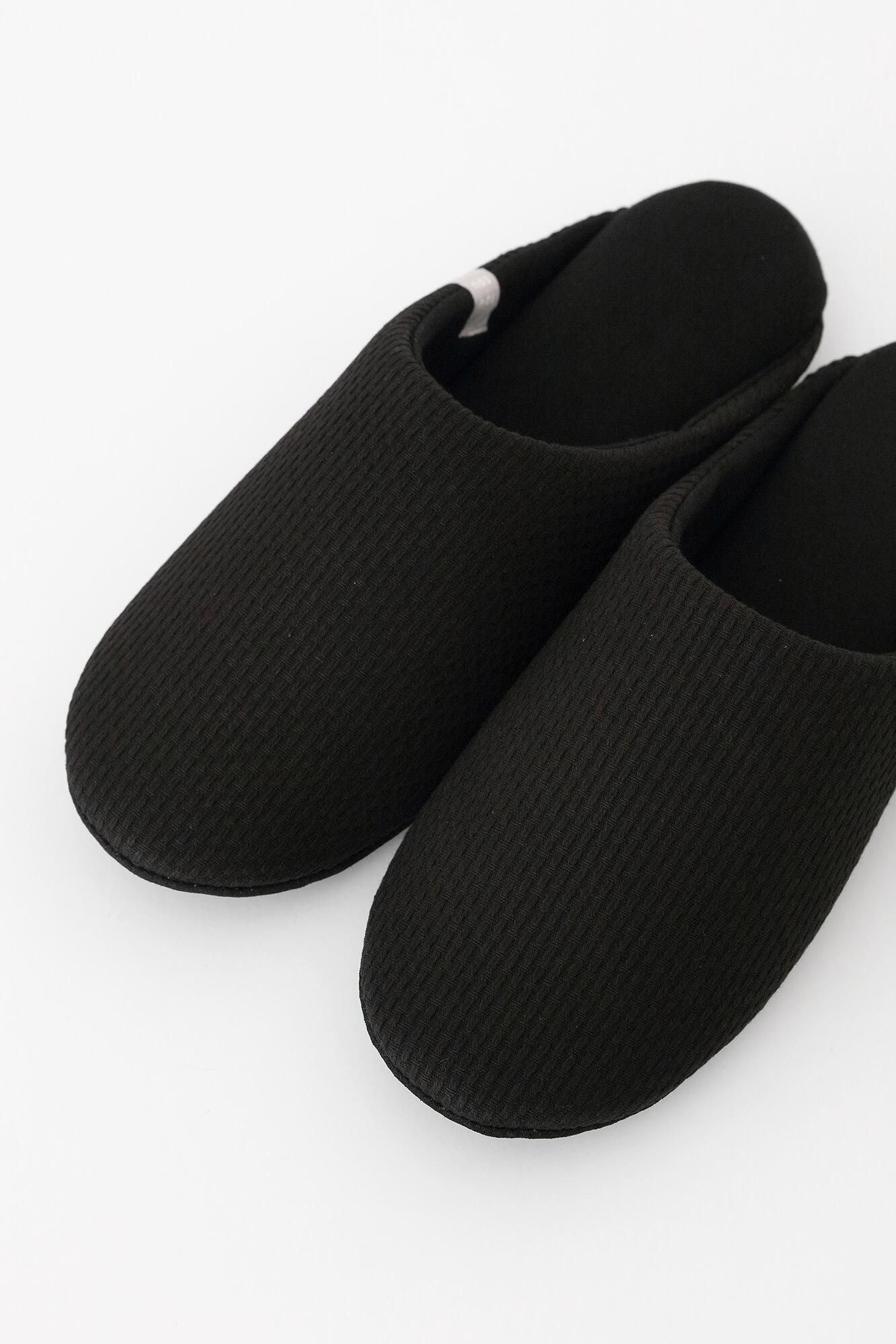 圖案紋樣室內拖鞋／刺子織 黑色