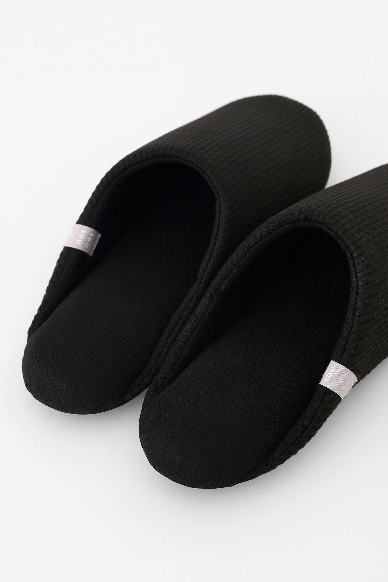 圖案紋樣室內拖鞋／刺子織 黑色