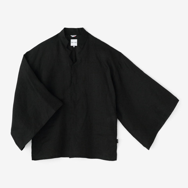 麻信秀和服袖衬衫／黑色2