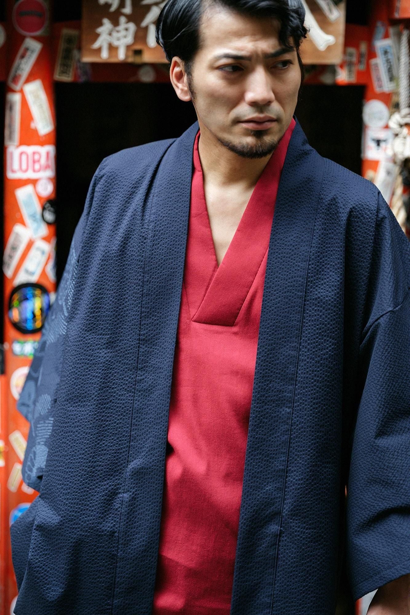 【Online】C/CM(R) Seersucker Jinbei Haori / Dark Navy×Yamafuuga