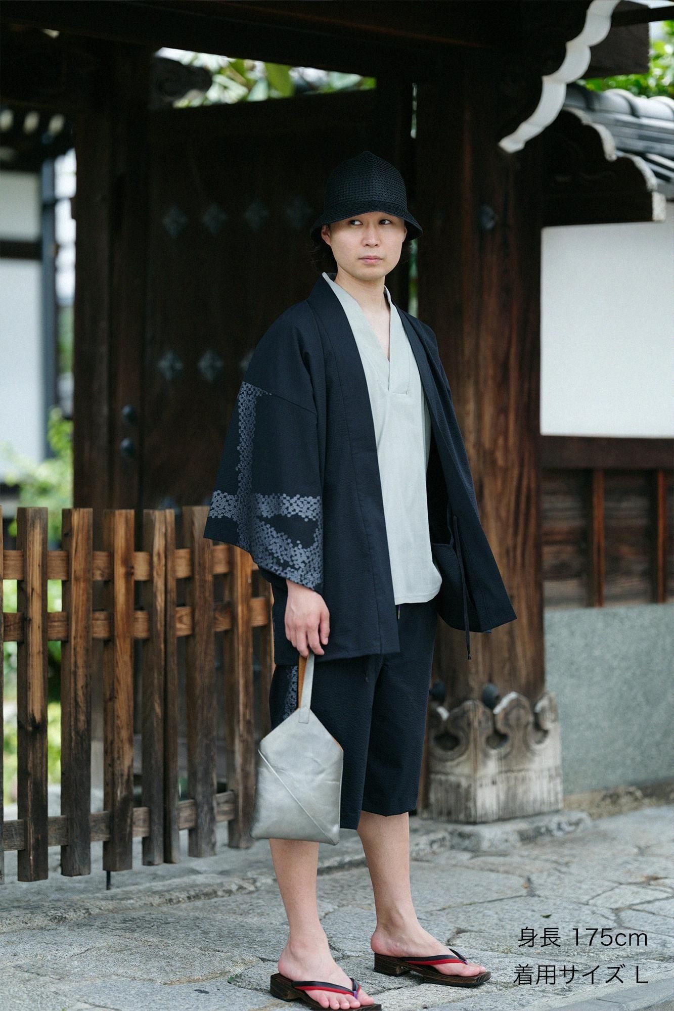 C/CM（R） 縬織 甚兵衛羽織（Jinbabaori）/黑色（如果戴上它，那很好）×五花大綁