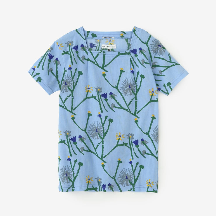 Chizimi Cotton 40/40 Short-sleeved Square Neck Shirt / Walkway