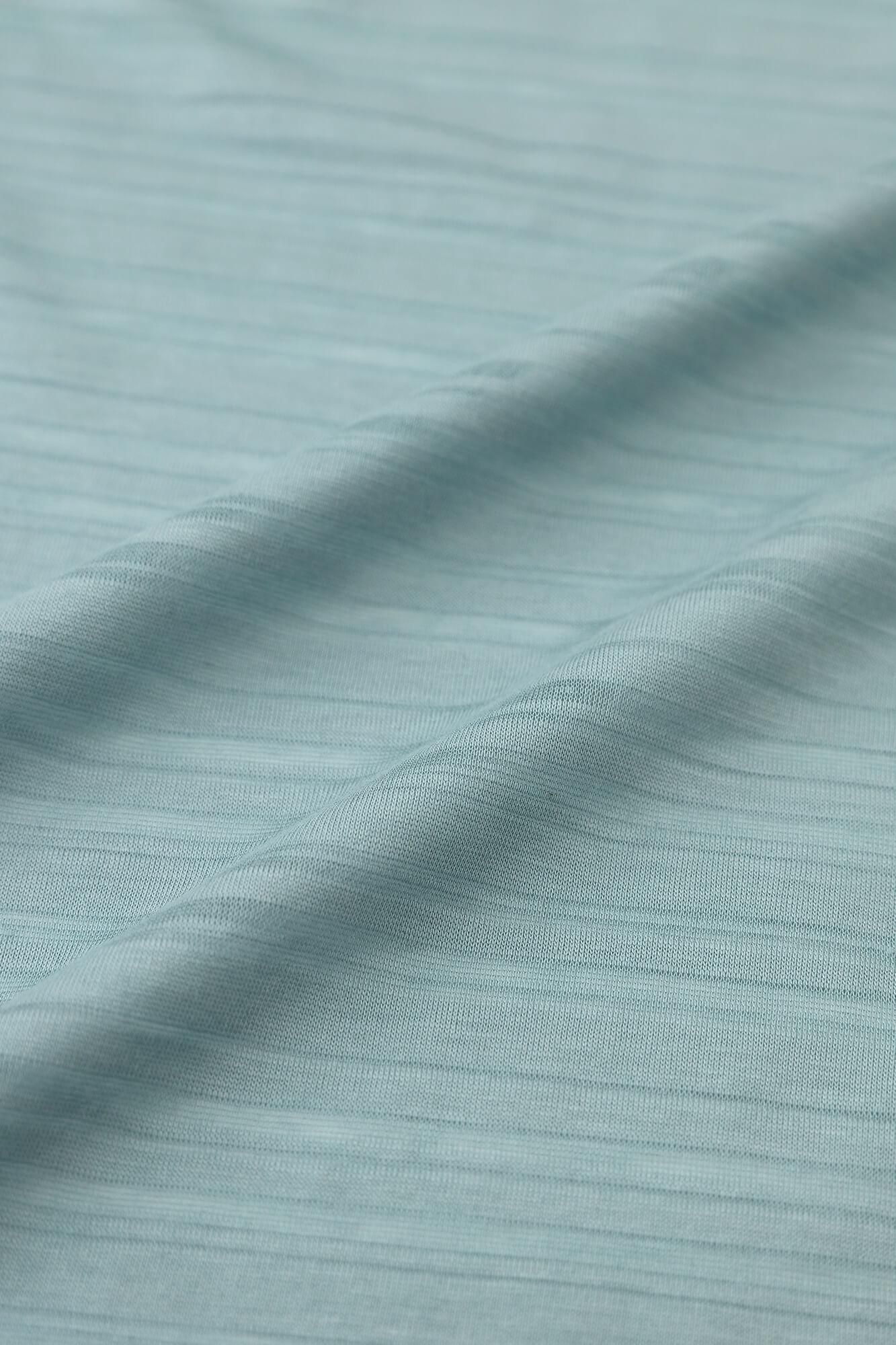 GIZA x Lyocell Jacquard Kimono Sleeve Cardigan / Blue Green Stripes