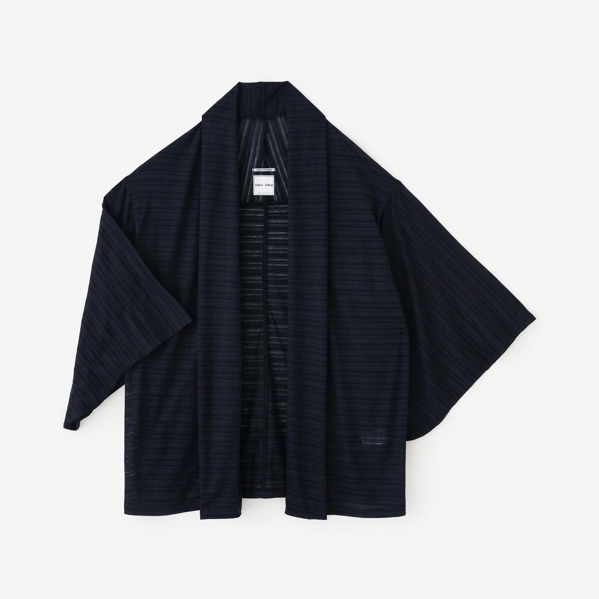 新品未使用♡sou・sou着衣たばた絞り　綿麻　小袖寛衣女Ｍ たばた絞り 麻 小袖莢（こそでさや）／水玉大（みずたまだい） 濃紫