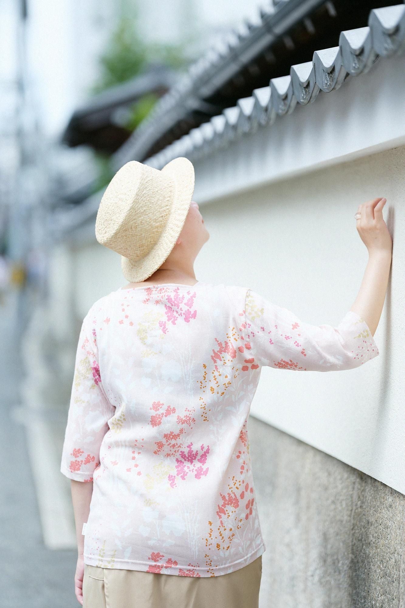 SOU・SOU 高島縮 風薫る(かぜかおる) 高島縮 40/40 被風（ひふ）ジバン 六分丈／風薫る（かぜかおる）