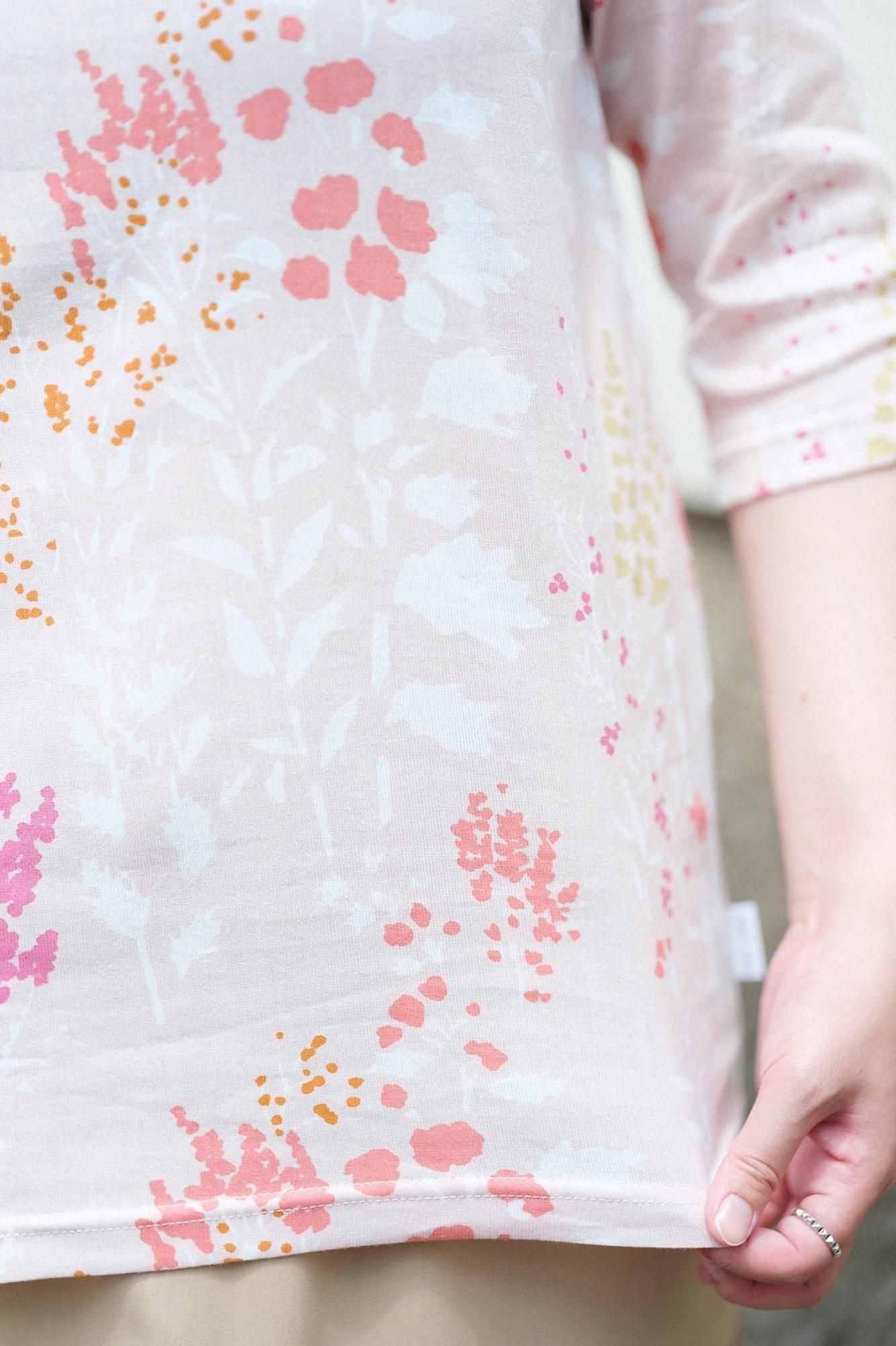 高島縮棉 40/40方領上衣六分袖/風薰