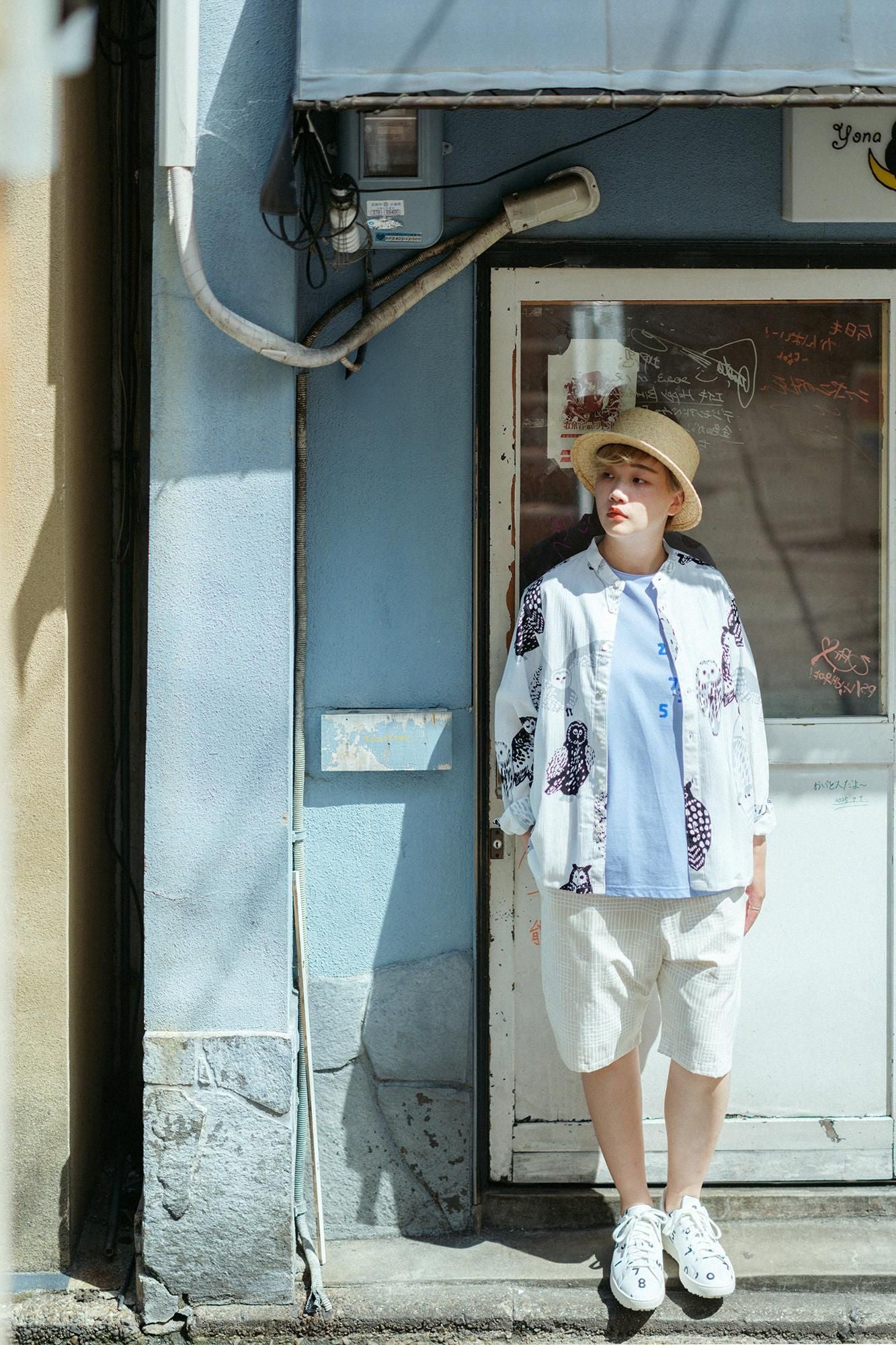 C/CM(R) Kanoko Poche à manches courtes BIG T/Saxophone Bleu