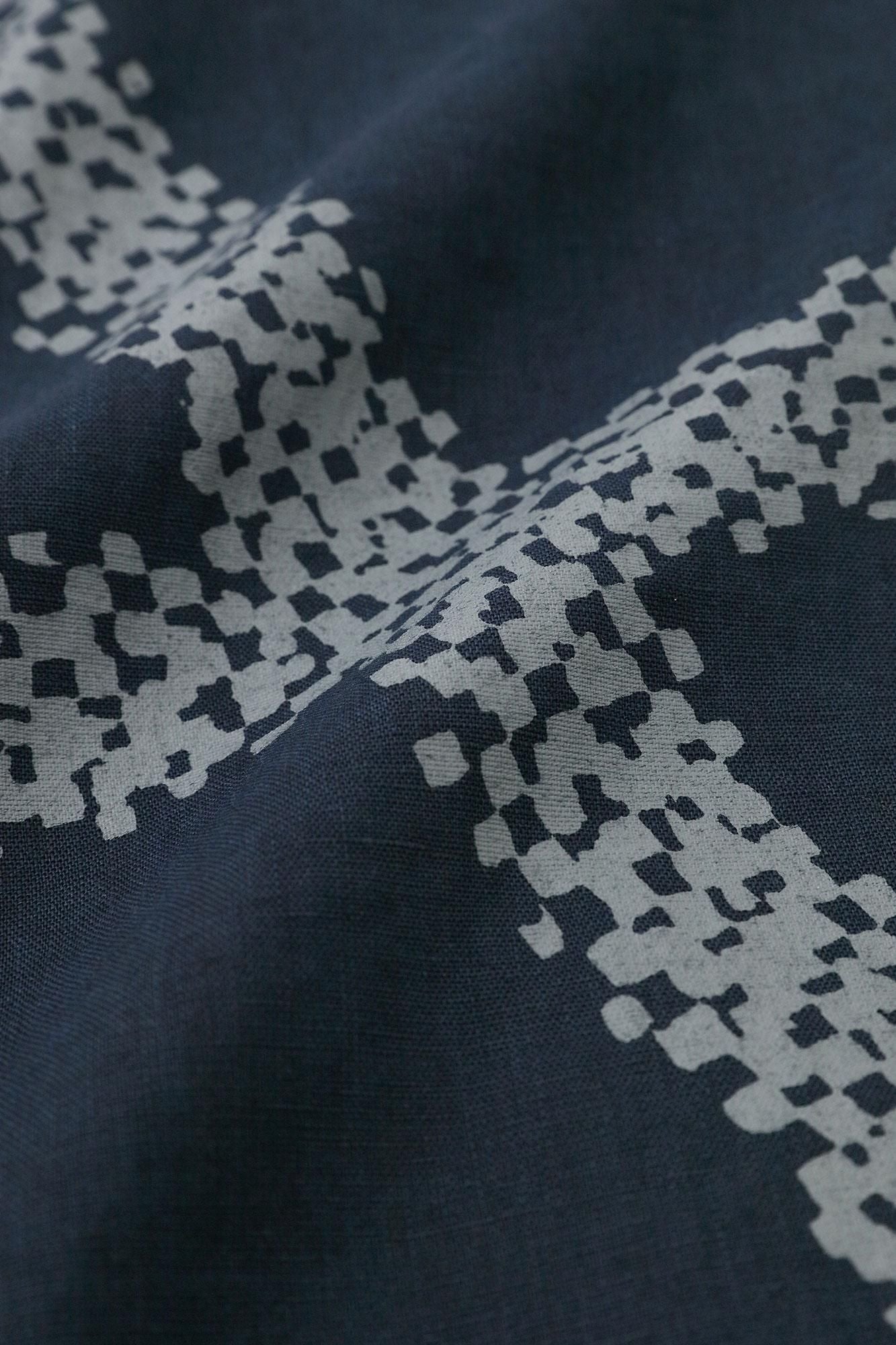 Linen Nakajiro Dye Long Jinbaori Single Layer / Tied-up Dark Blue