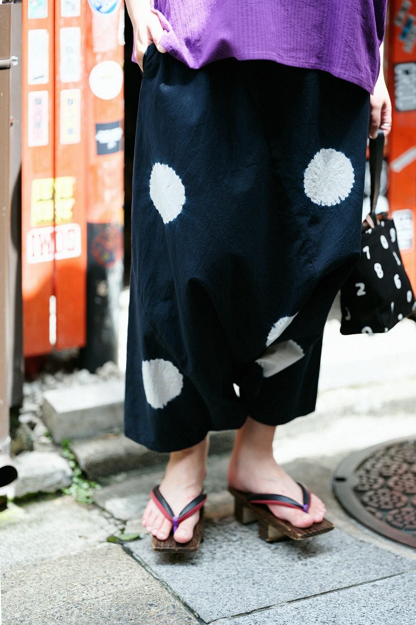 SOU・SOU 近清絞り　麻　富士/水玉大　Sサイズ 近清絞り 綿麻 富士（ふじ）／水玉大（みずたまだい） 濡羽色（