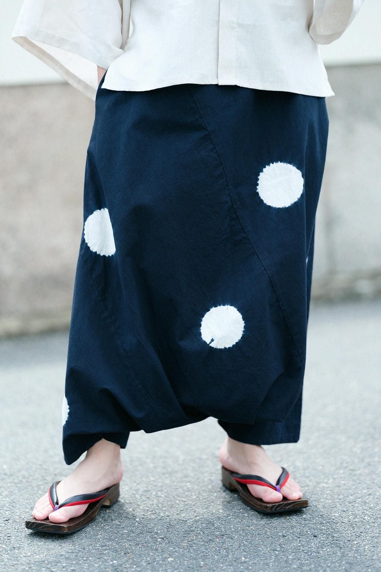 Shinkiyo Shibori Baumwollleinen Fuji/Mizutamai große Tupfen Nubairo x Kijiro