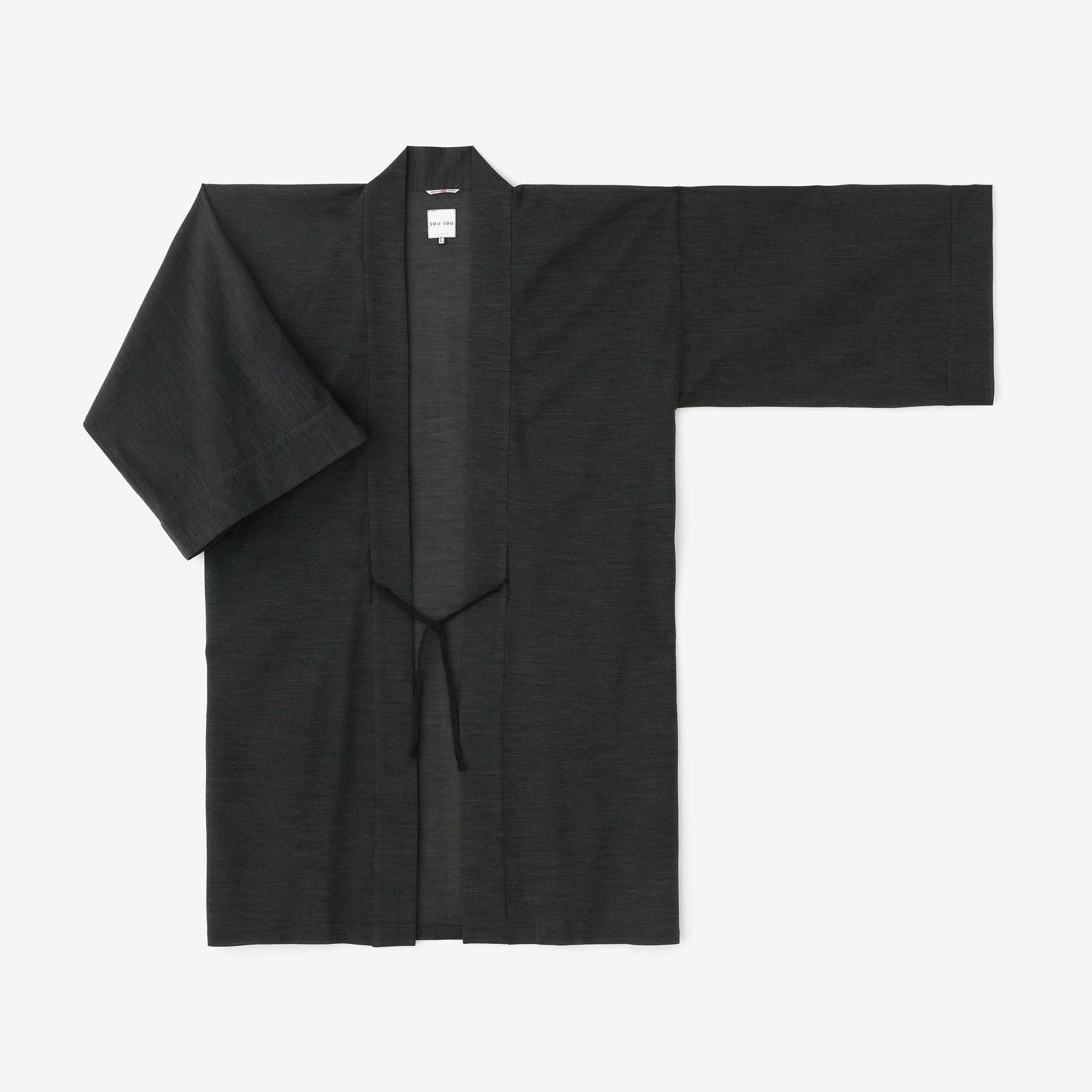 Estimated rate of return Hanten Long-sleeved Jacket Mid-length Hitoe/Dark Grey(Koihai)