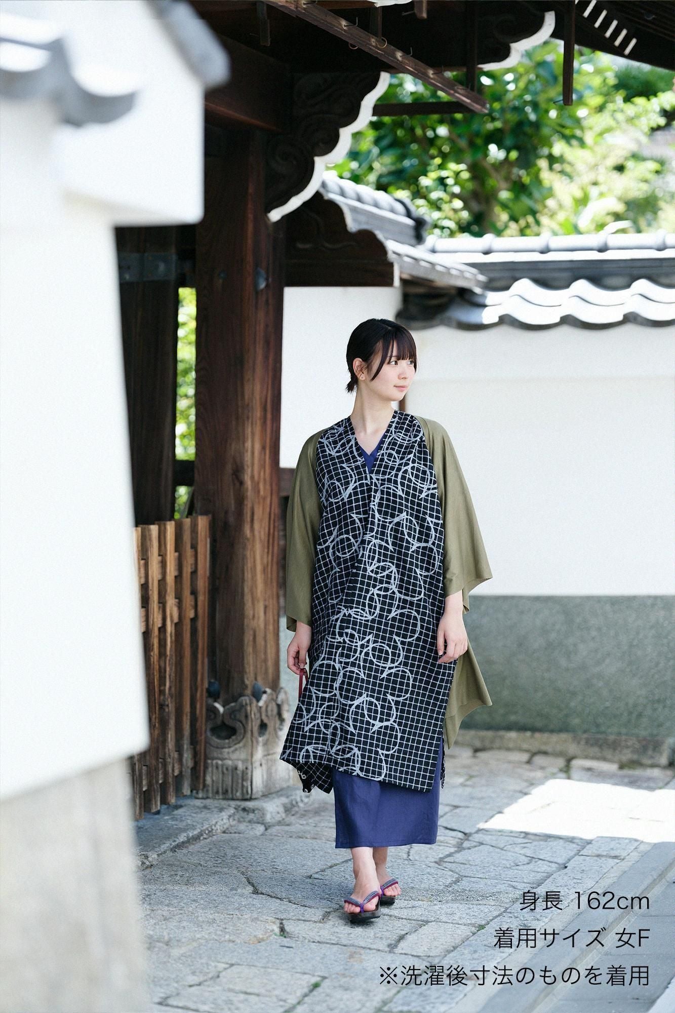 拼接麻 長方形洋裝）/四葉草和留白