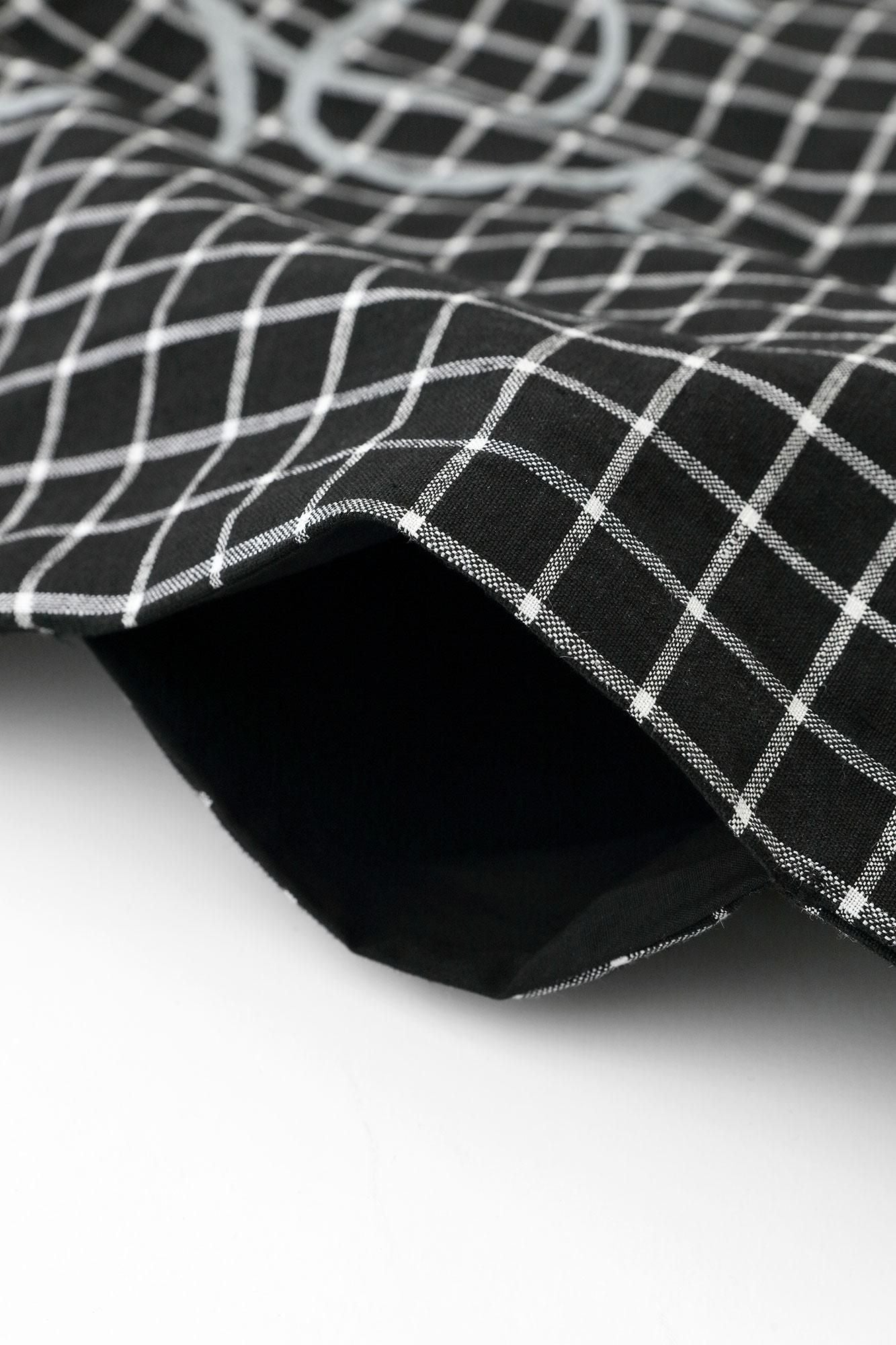 拼接麻 長方形洋裝）/四葉草和留白