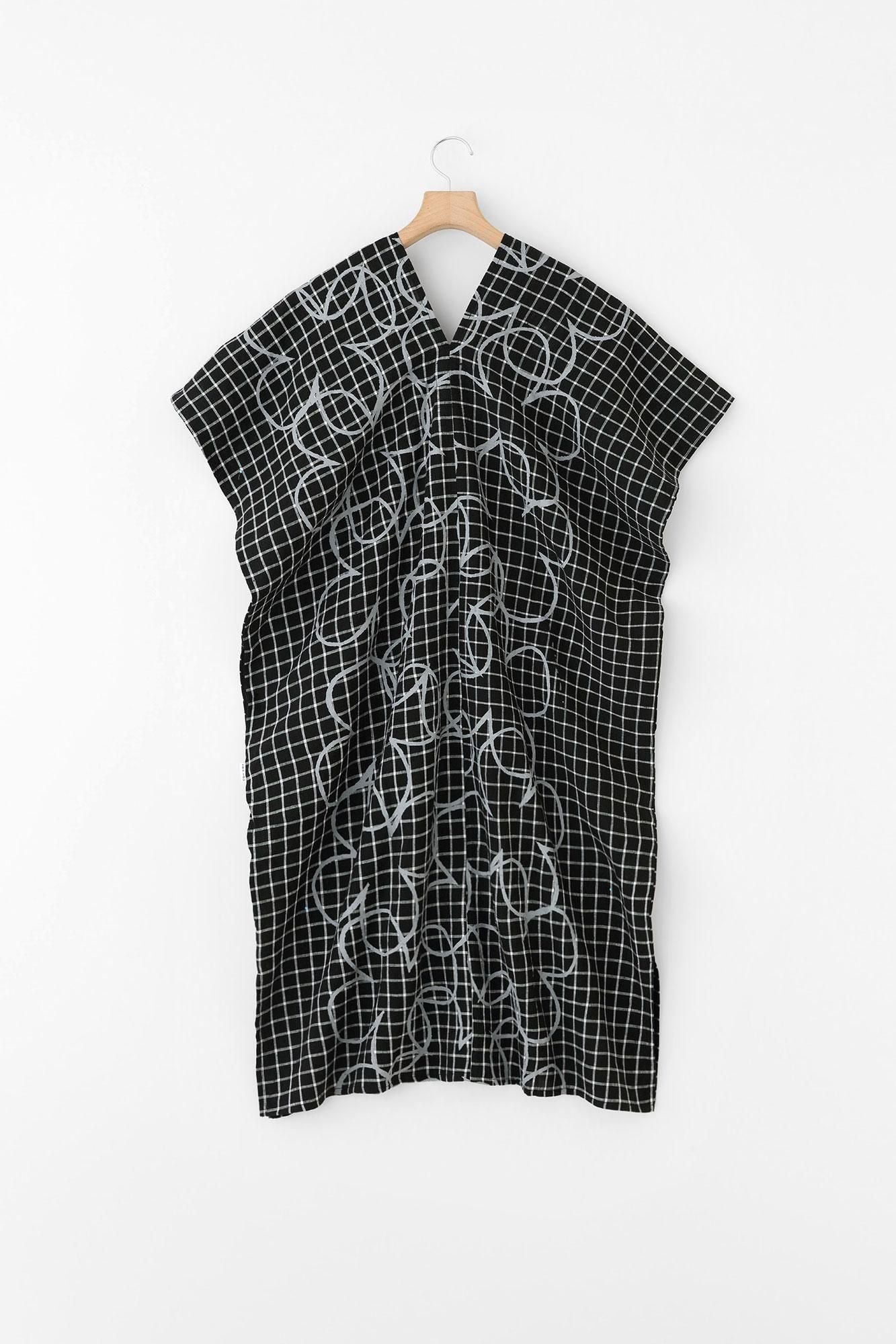 拼接麻 長方形洋裝）/四葉草和留白