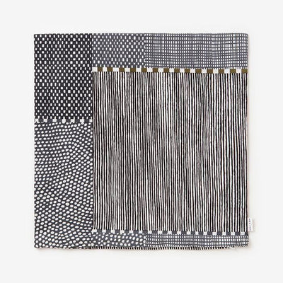 Plain weave 21st count Cushion Cover／Lines and Dots Ink Black