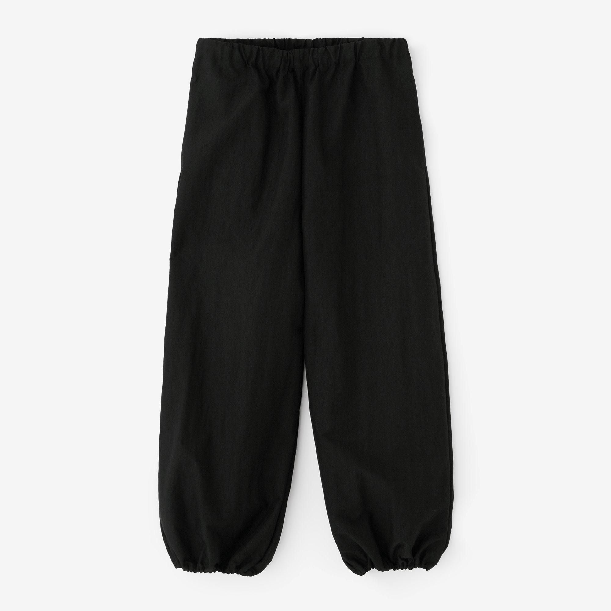 コットンナイロン ジョガーパンツ／ブラック