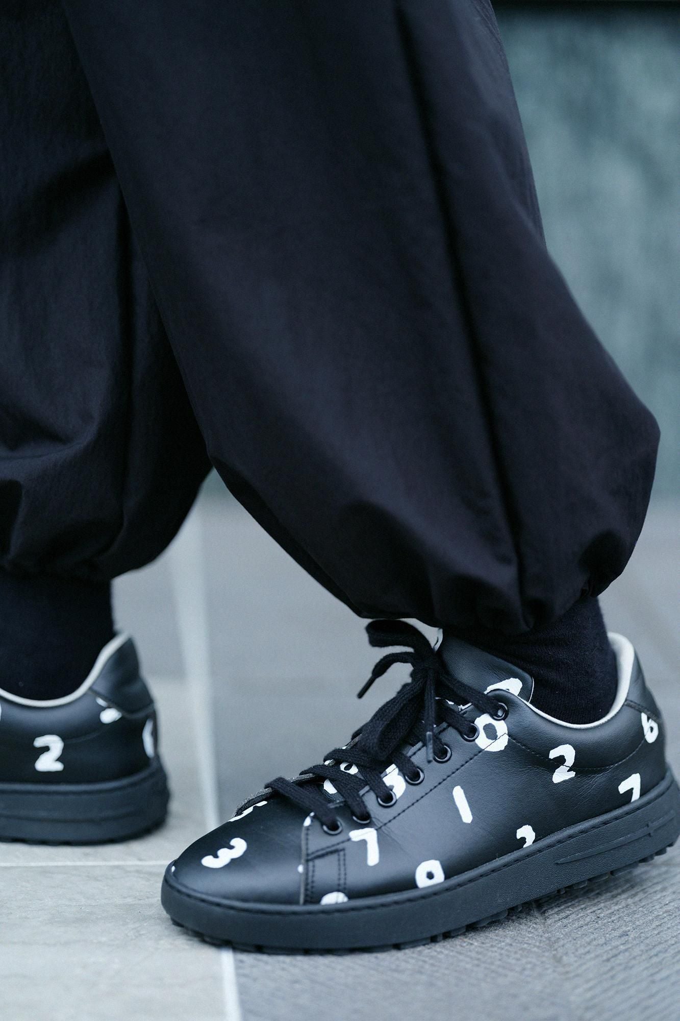 棉尼龍束口褲／黑色