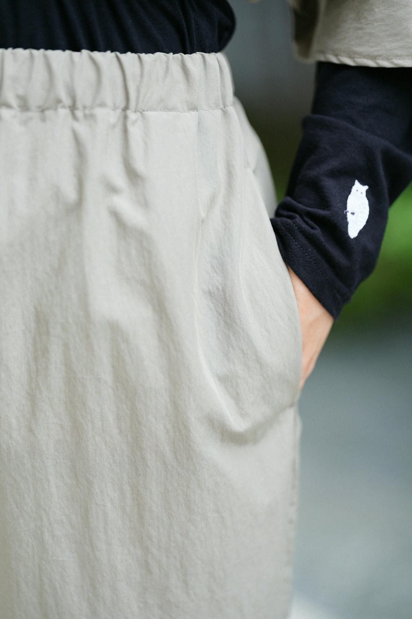 棉尼龙慢跑裤/苔藓灰色