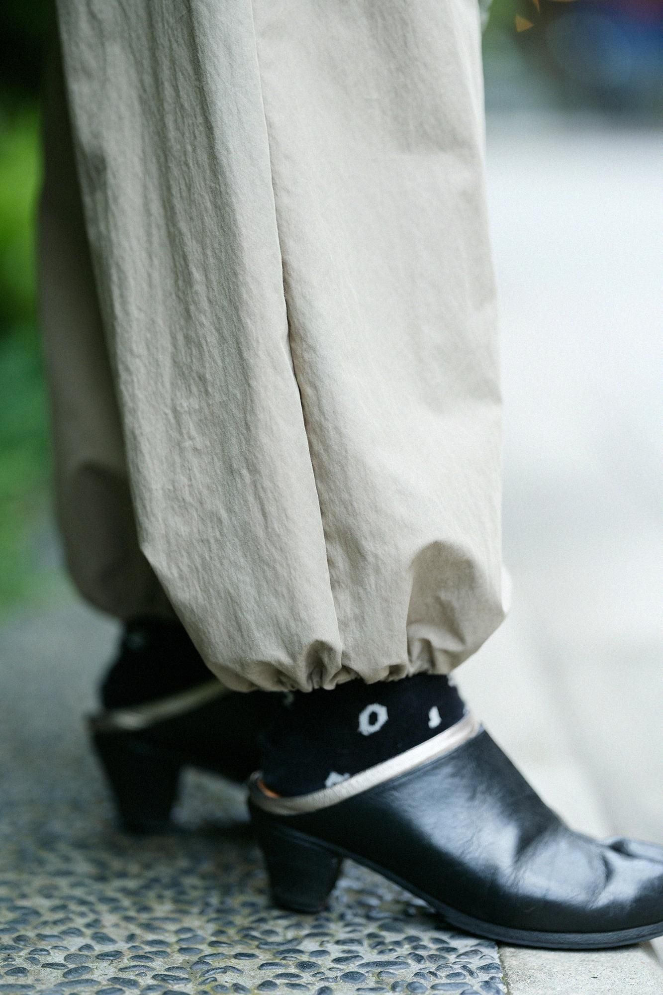 棉尼龙慢跑裤/苔藓灰色