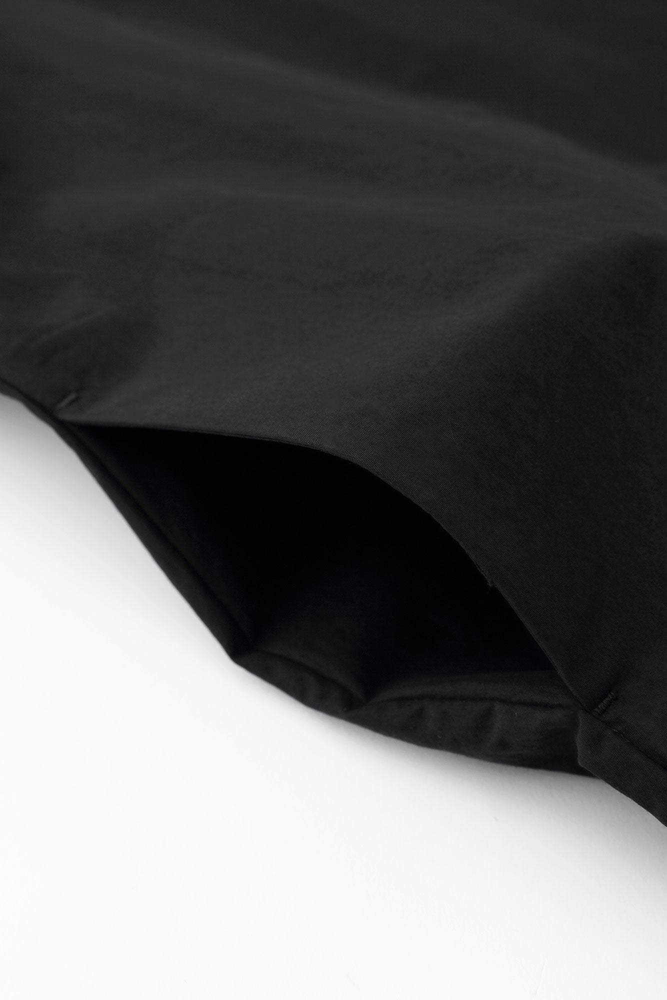 Baumwoll-Nylon-Dolman-Ärmel-Largo-Tunika/Schwarz