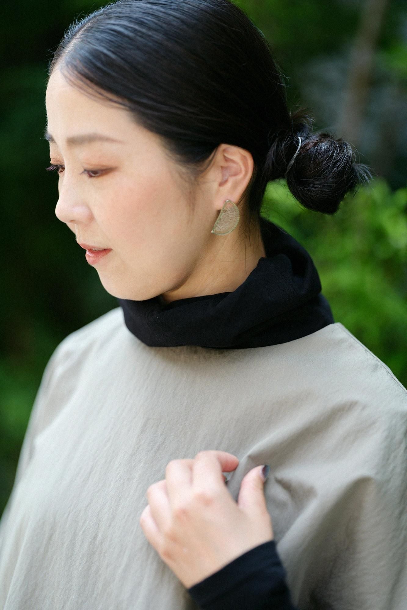 コットンナイロン ドルマンスリーブ ラルゴチュニック／モスグレー