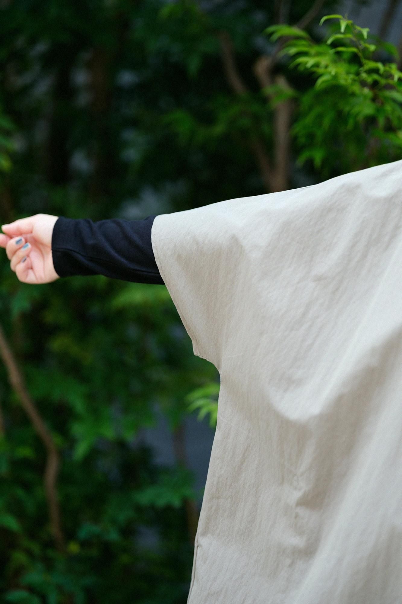 コットンナイロン ドルマンスリーブ ラルゴチュニック／モスグレー