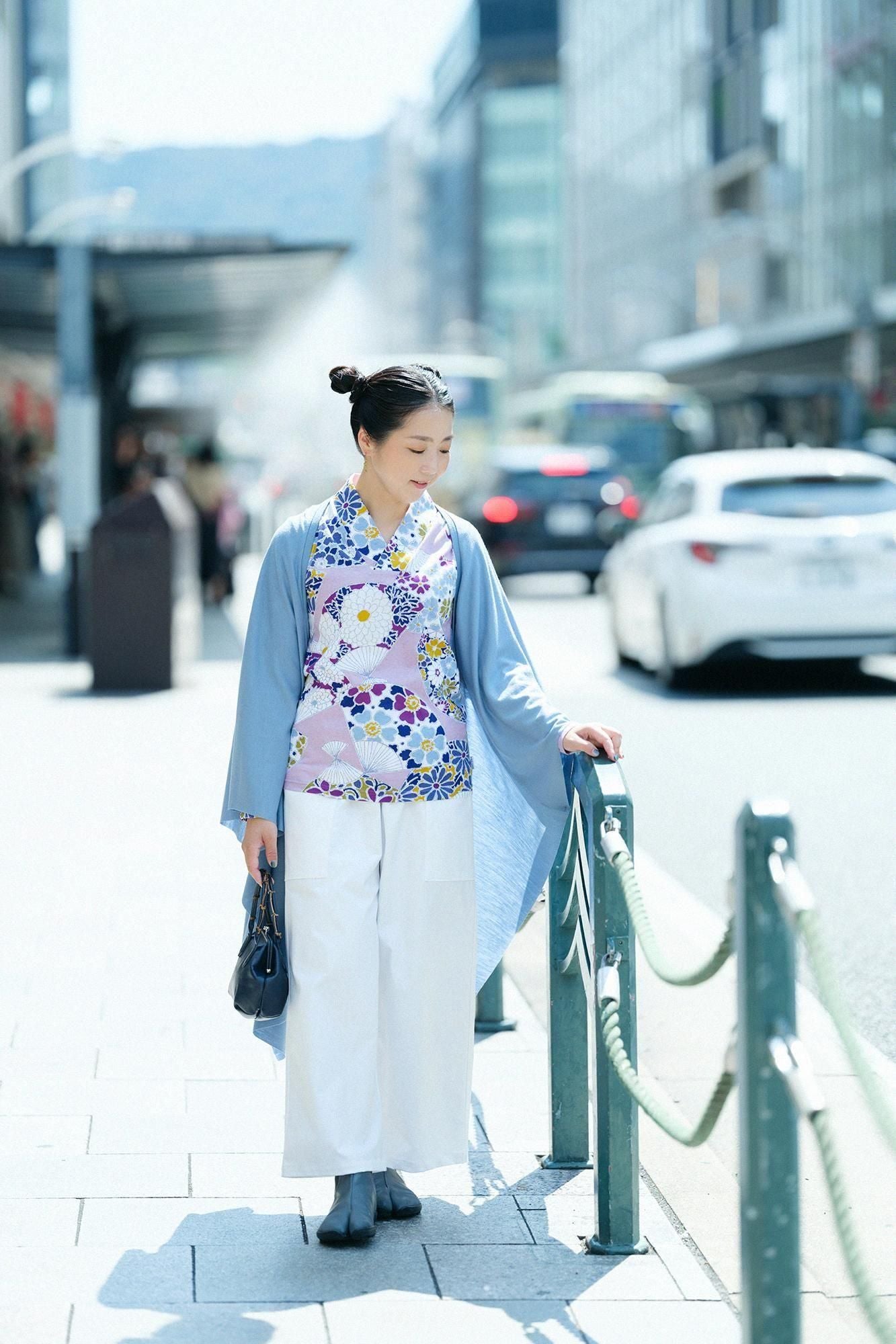 狹風靡 和服領上衣 拔衣紋／扇子