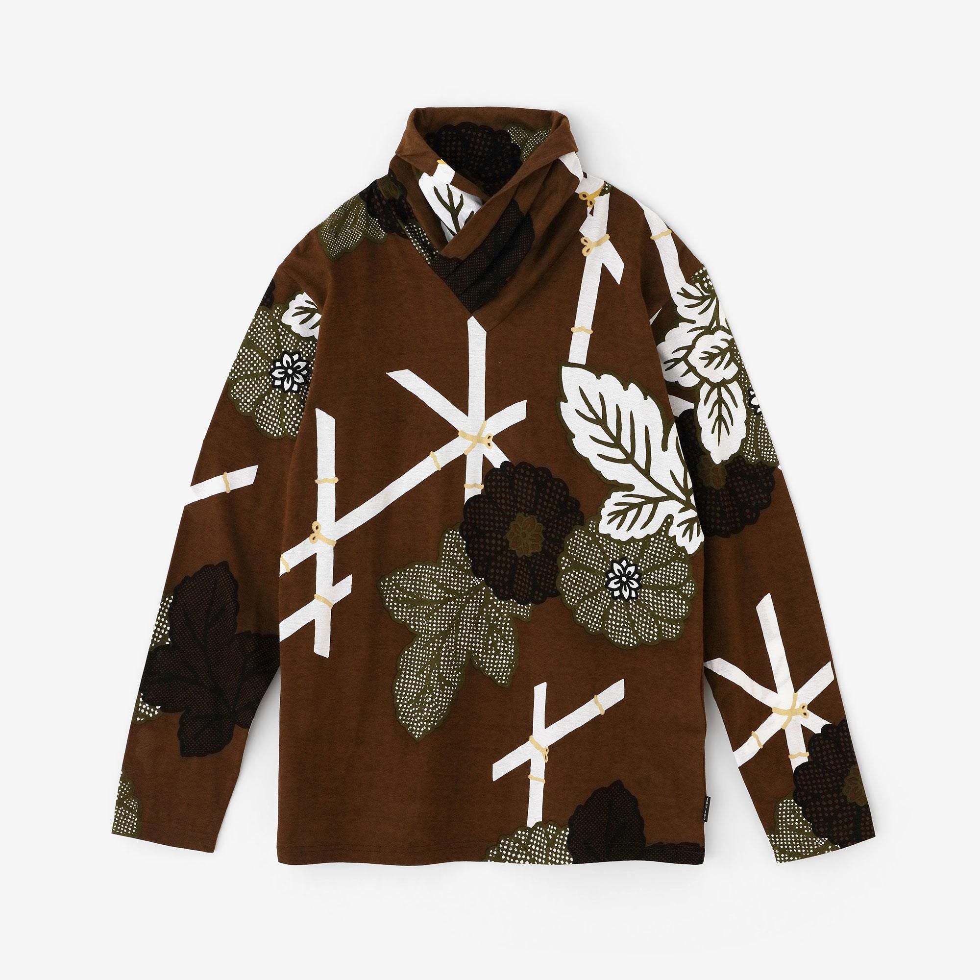 衿巻ジバン／籬菊模様（まがきぎくもよう)  写し(うつし)  憲法色（けんぽういろ）