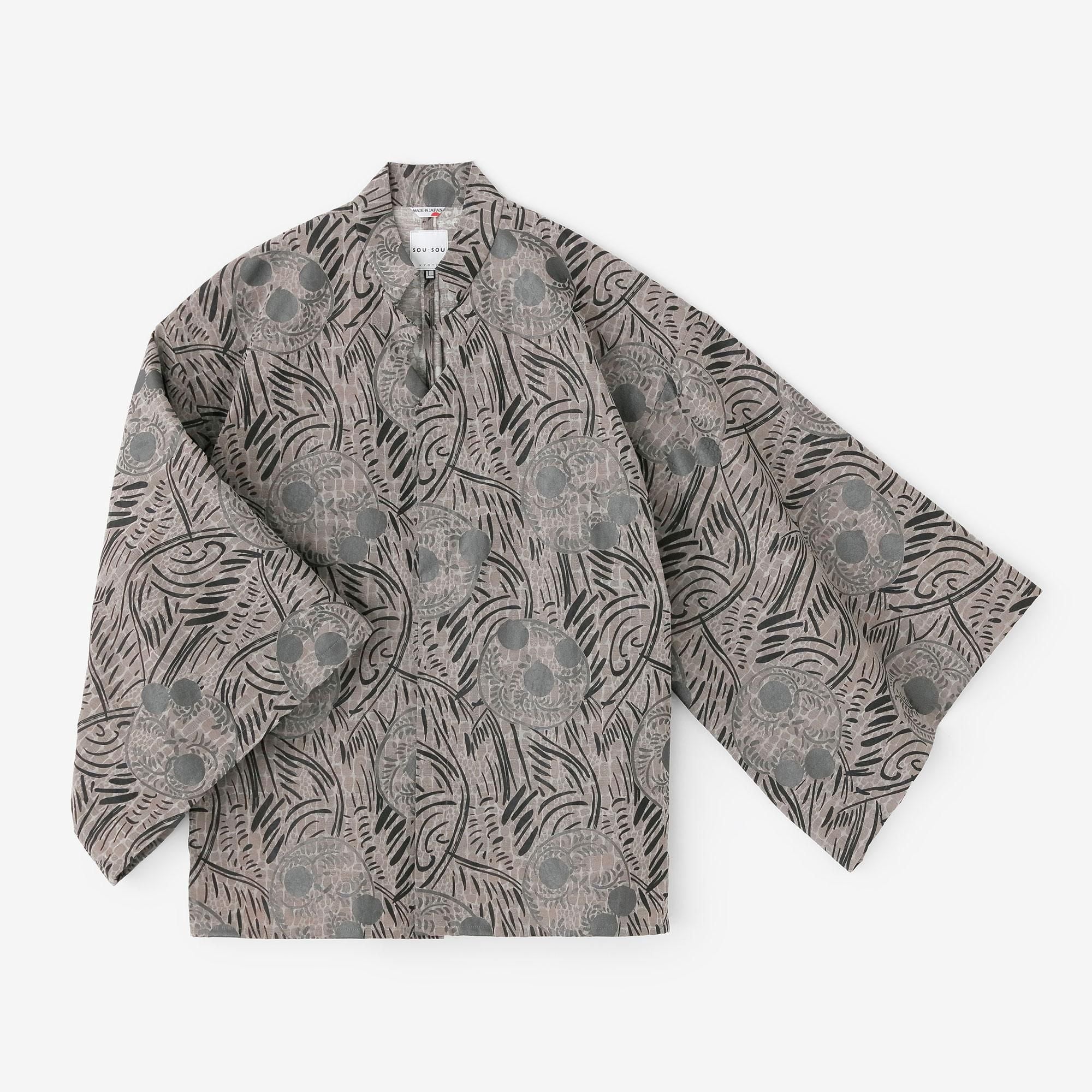 Snake-spotted Shinshu Kimono Sleeve Blouse / Somon
