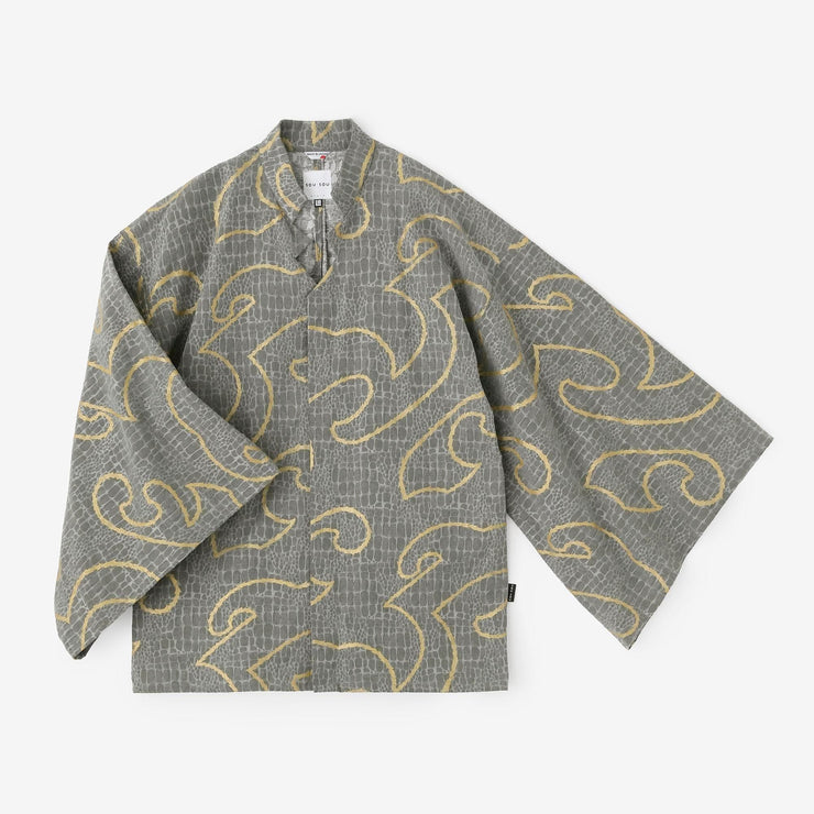 蛇纹信秀和服袖衬衫／山万波