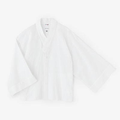 高島縮棉 20/20寬袖襯衣／白色