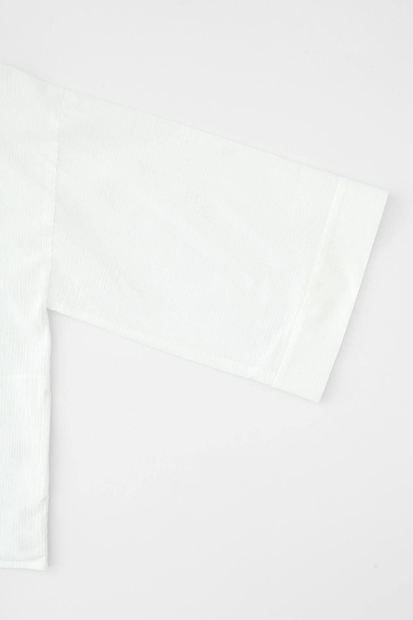 高島縮棉 20/20寬袖襯衣／白色