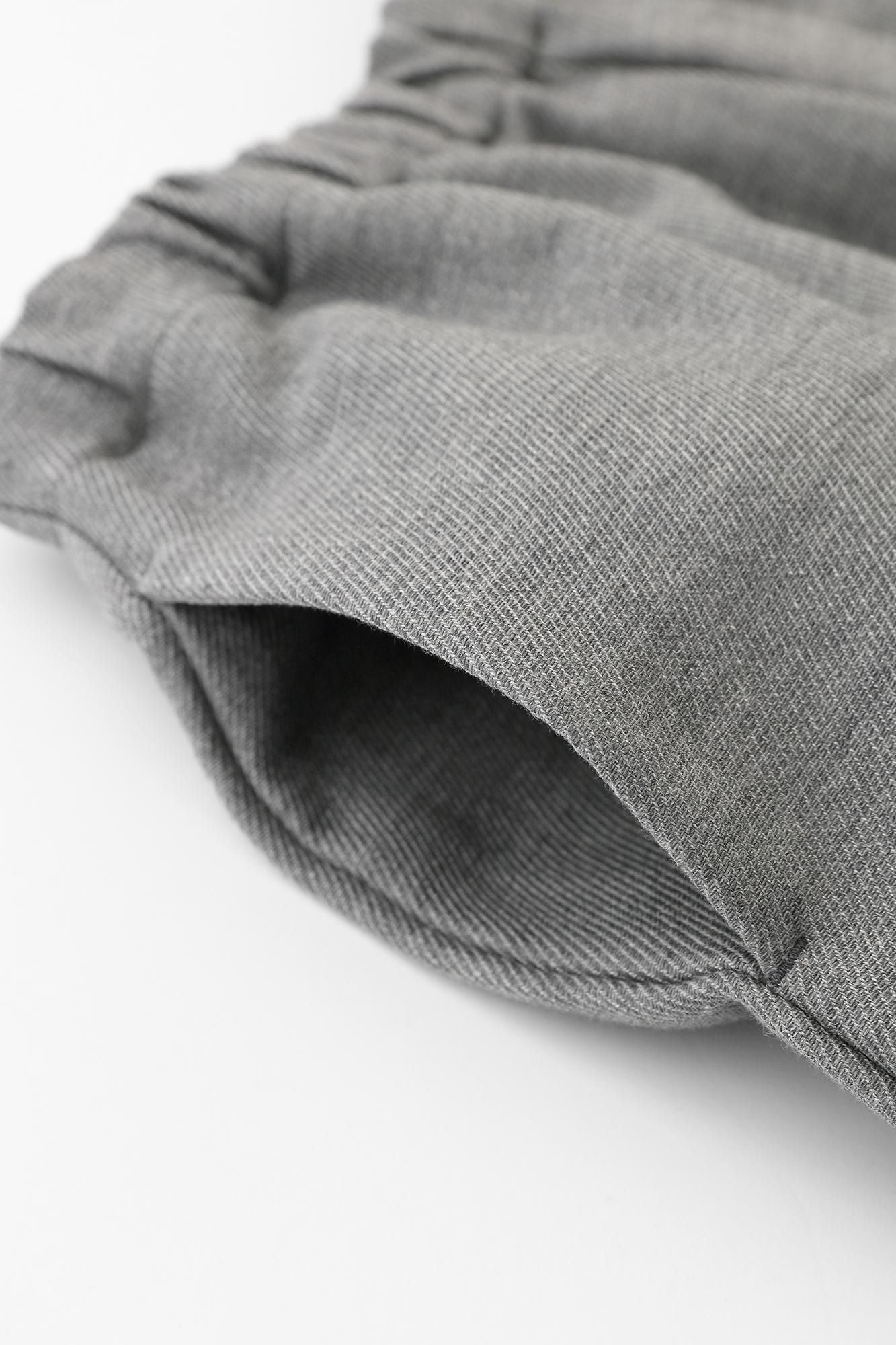 伸 斜紋織 闊腿褲 穩／薄灰色