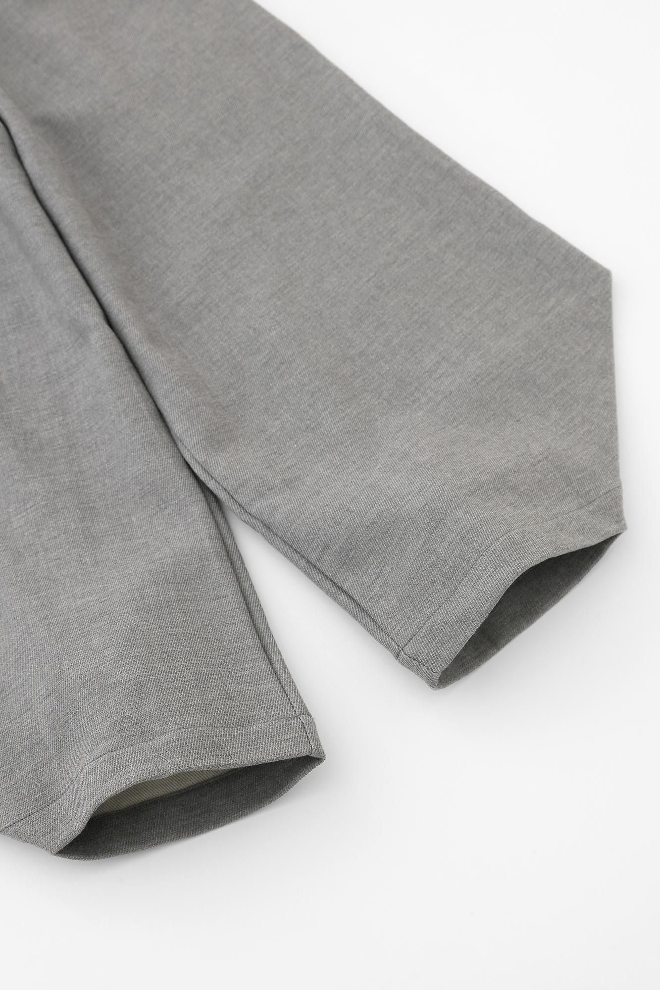 伸 斜紋織 闊腿褲 穩／薄灰色