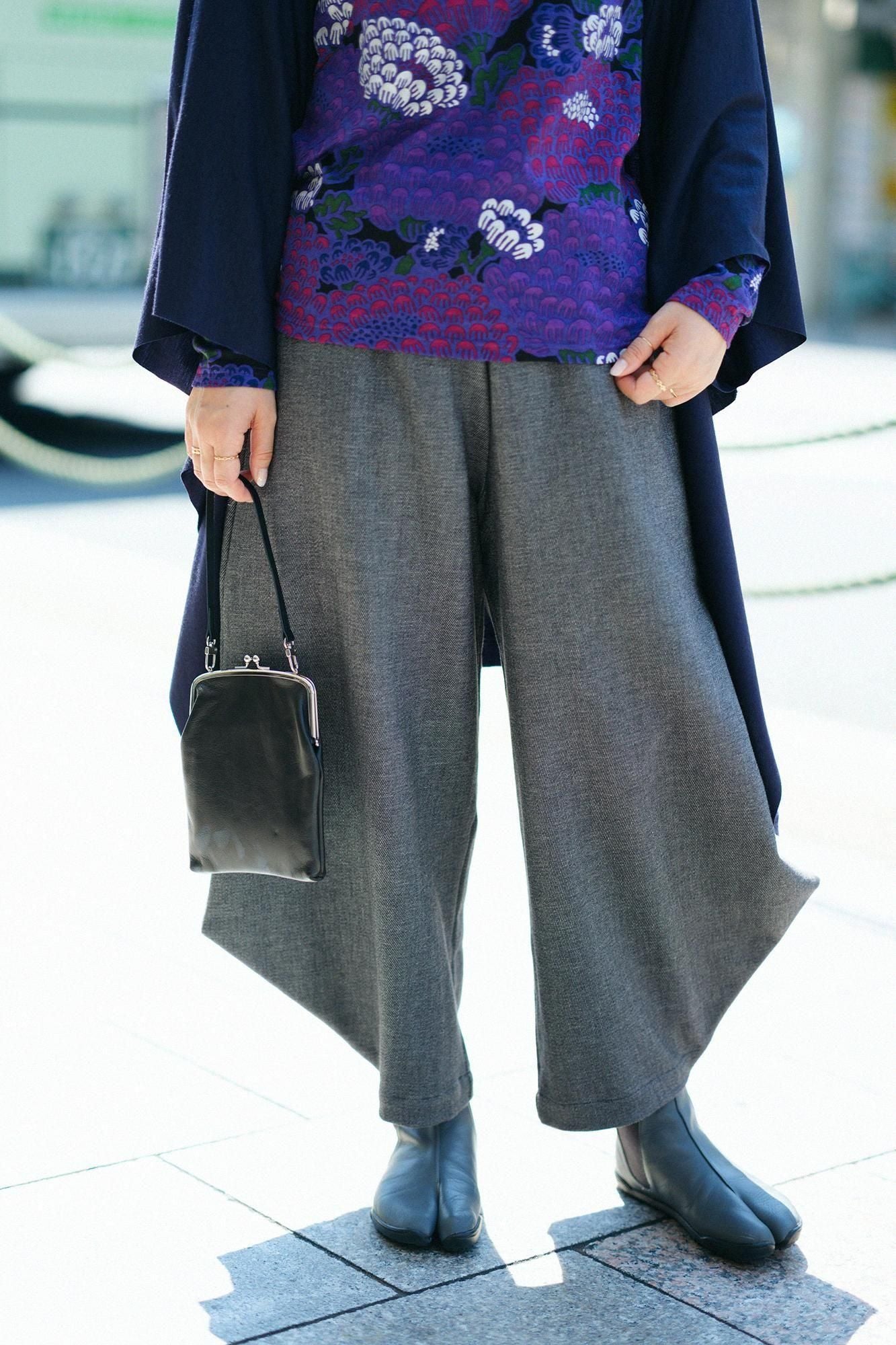 Shin Twill Weave Wide-legged Pants Odayaka Ink Black