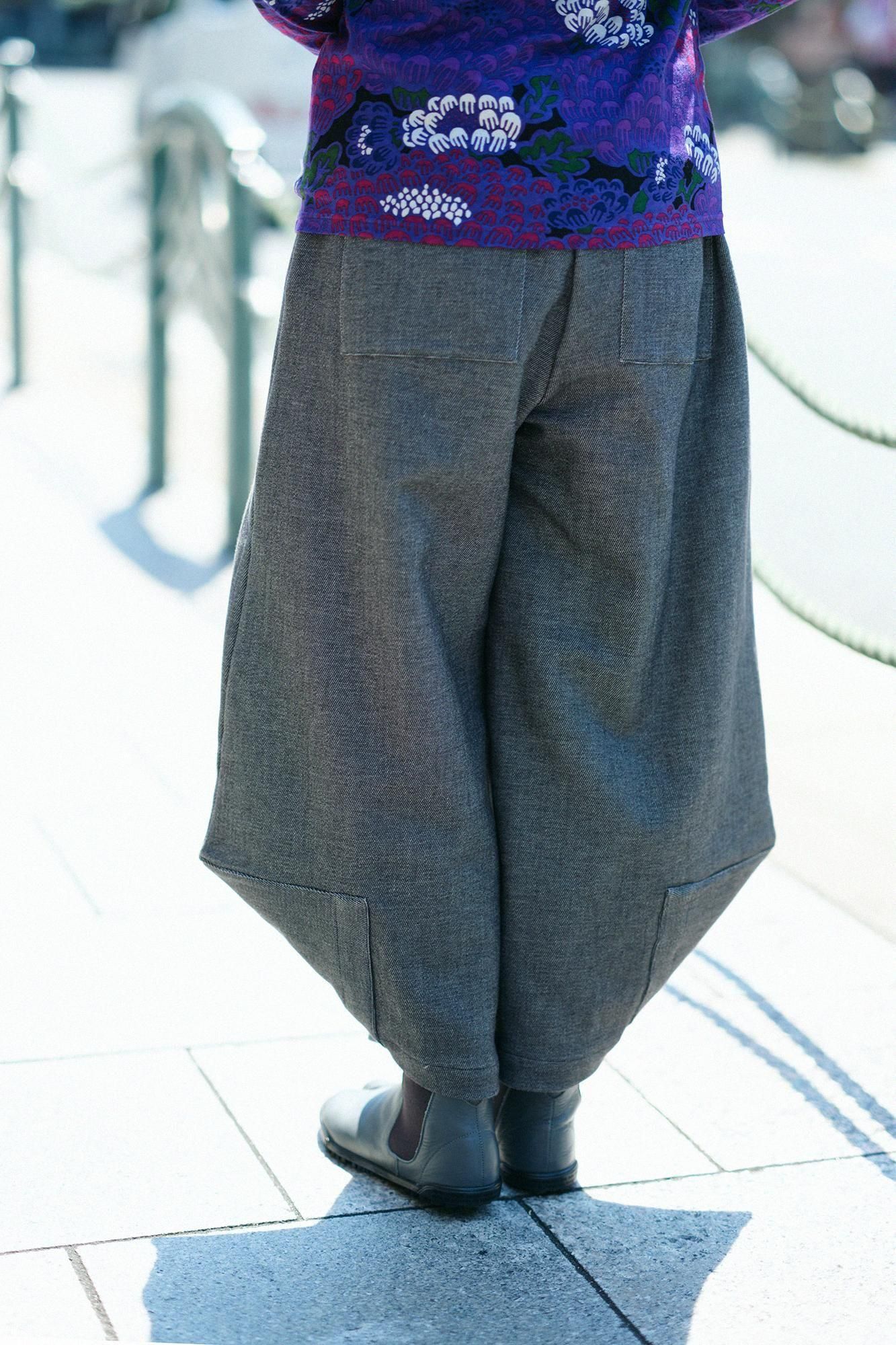 Shin Twill Weave Wide-legged Pants Odayaka Ink Black