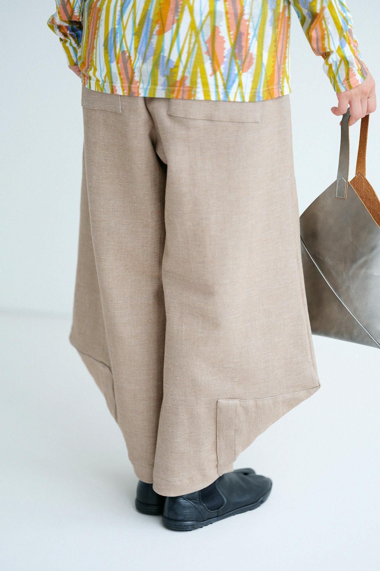 Shin Twill Weave Wide-legged Pants Odayaka / Clove Brown