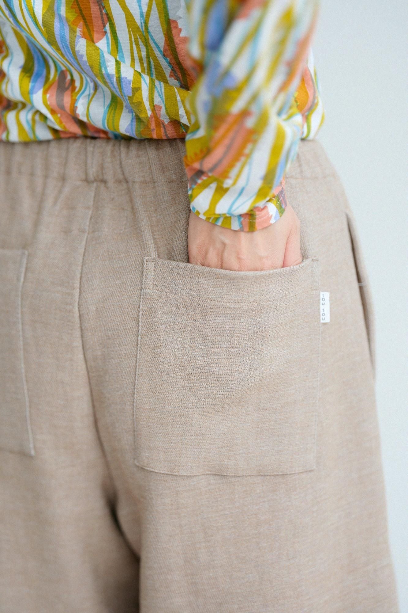 Shin Twill Weave Wide-legged Pants Odayaka / Clove Brown