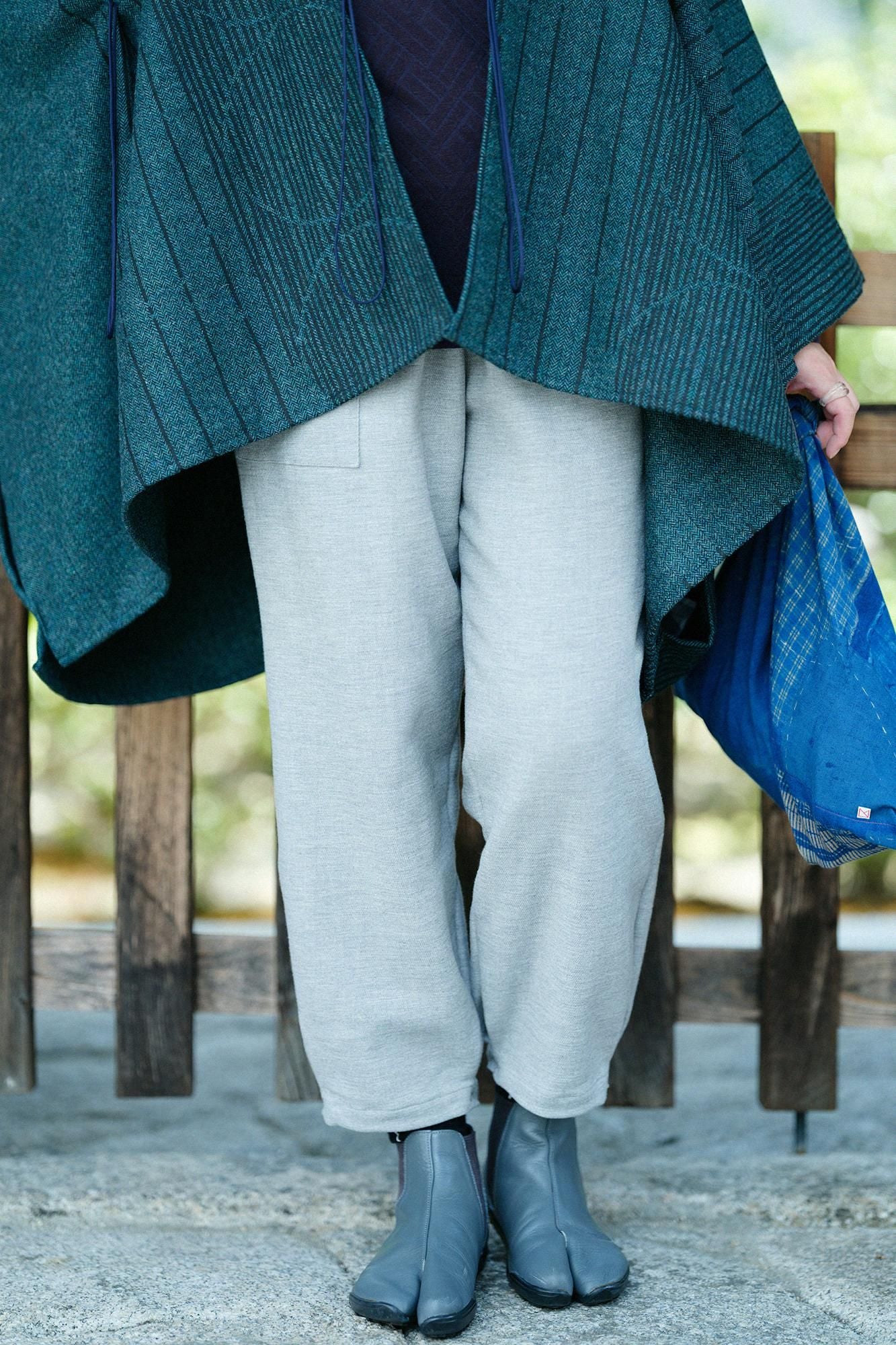 伸斜紋織工人褲／銀灰色