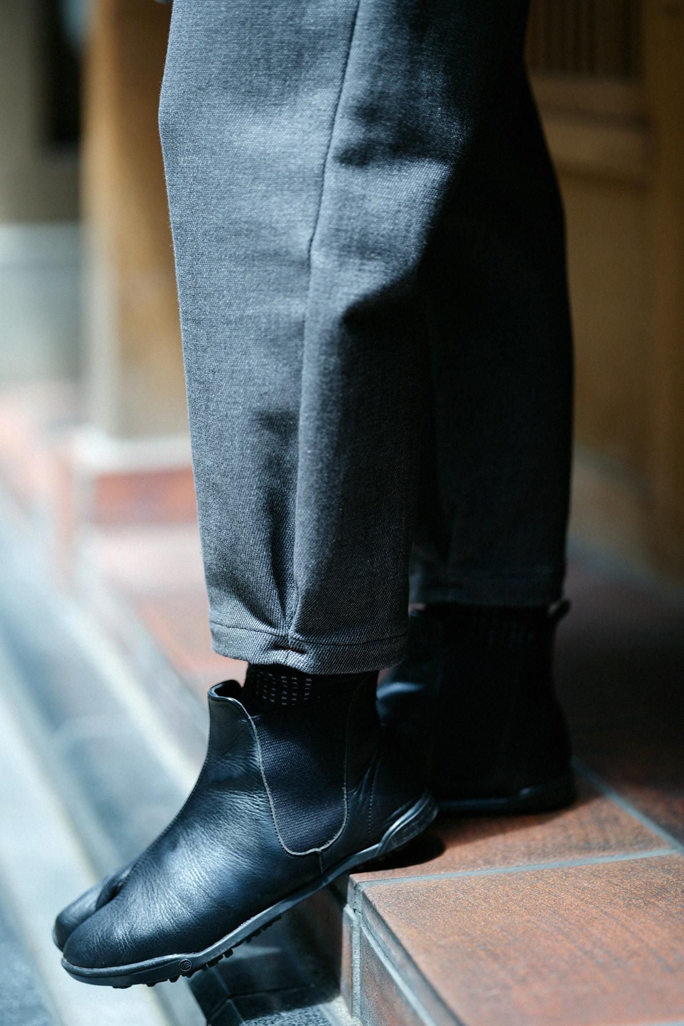 伸斜紋織工人褲/墨黑色