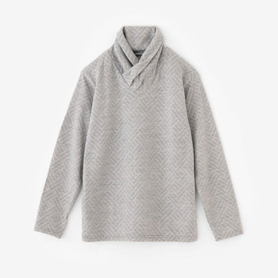 【net限定】接結（せっけつ）ジャカール 衿巻ジバン／杢灰（もくはい）