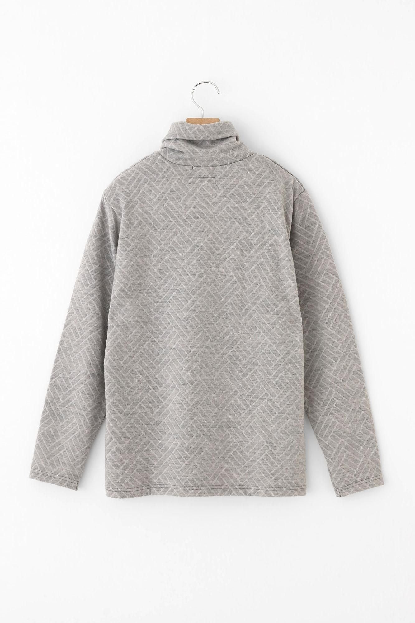 【net限定】接結（せっけつ）ジャカール 衿巻ジバン／杢灰（もくはい）