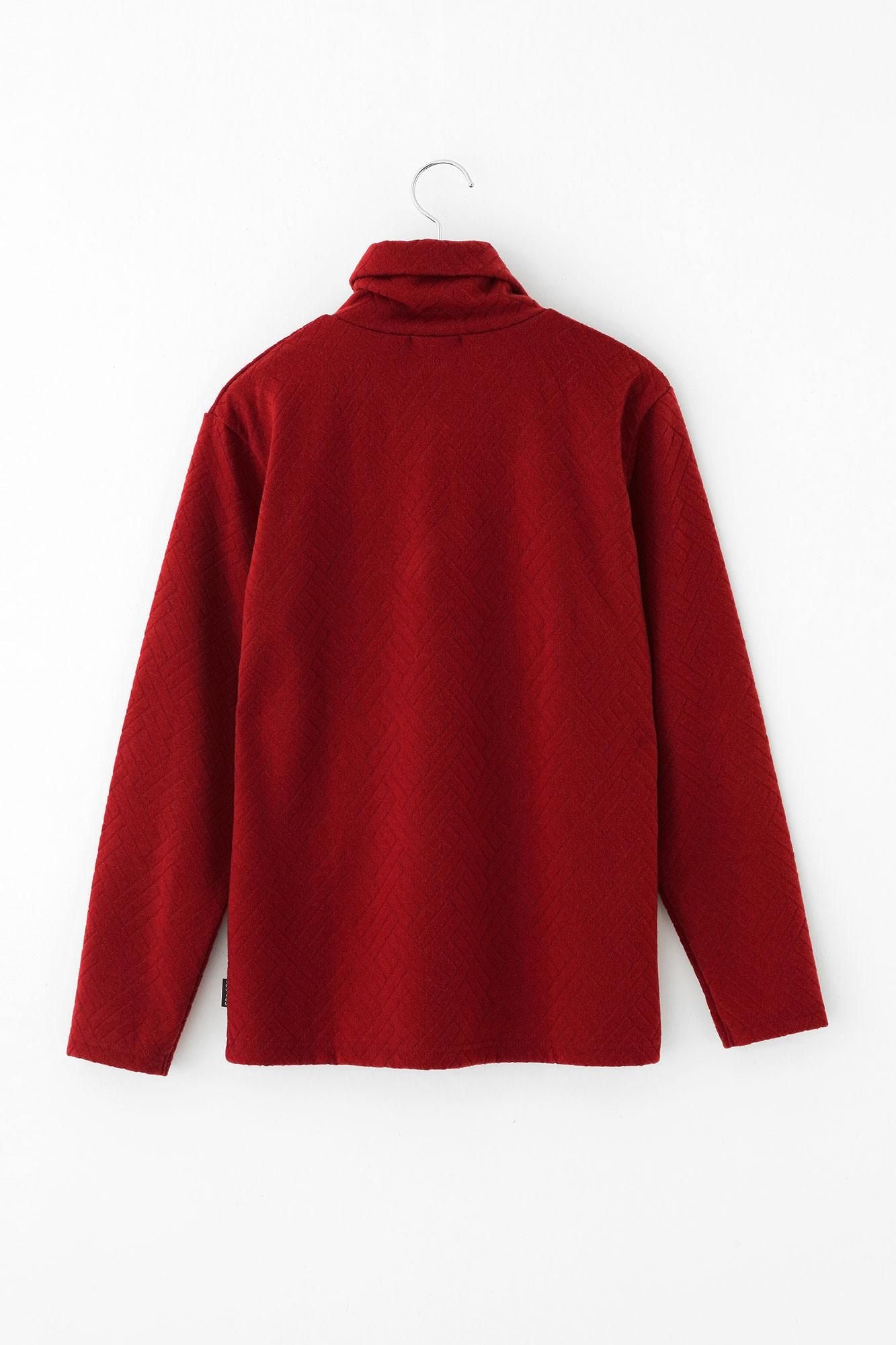 【net限定】接結（せっけつ）ジャカール 衿巻ジバン／臙脂色（えんじいろ）