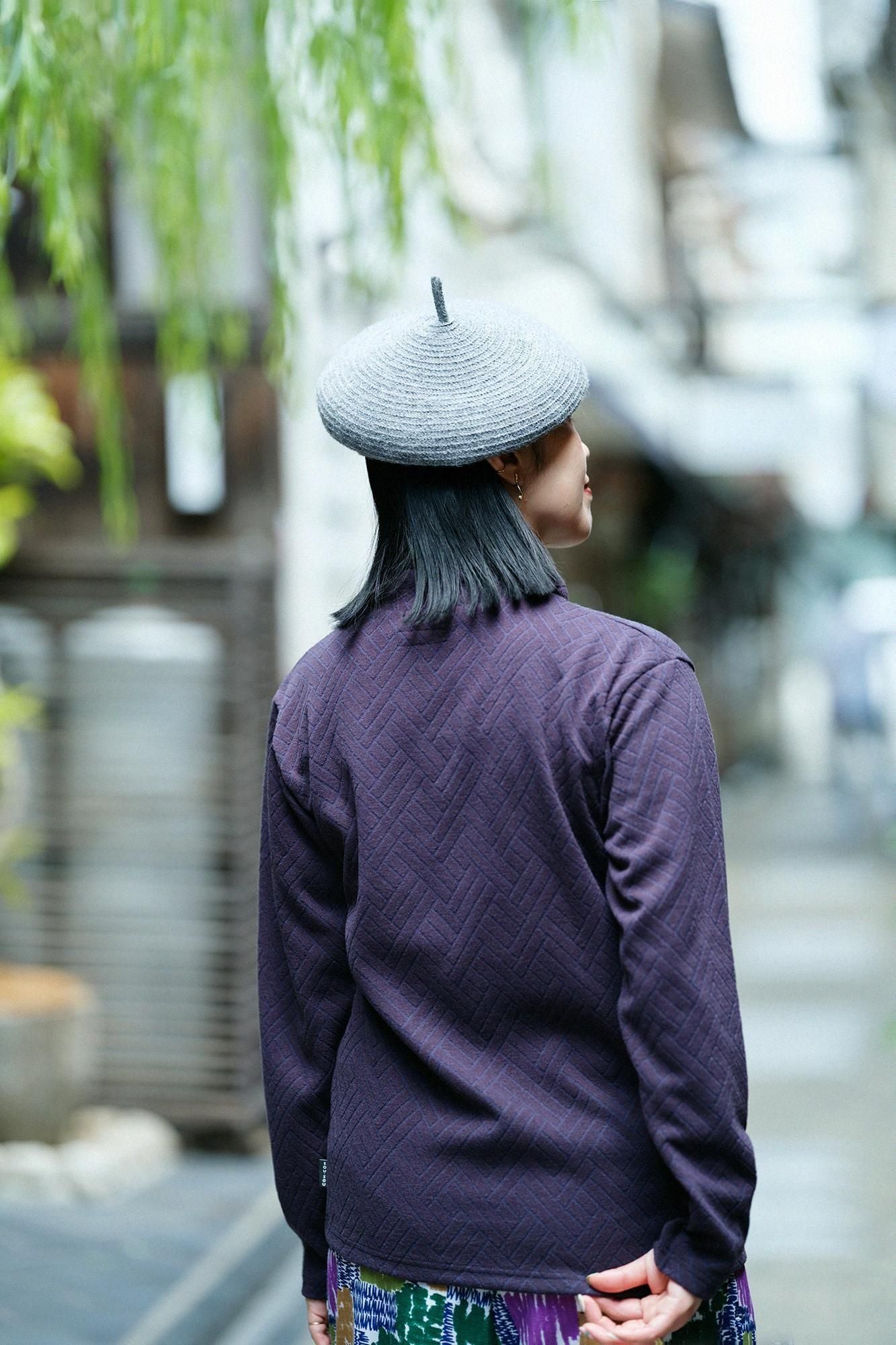 提花颈带/深蓝色