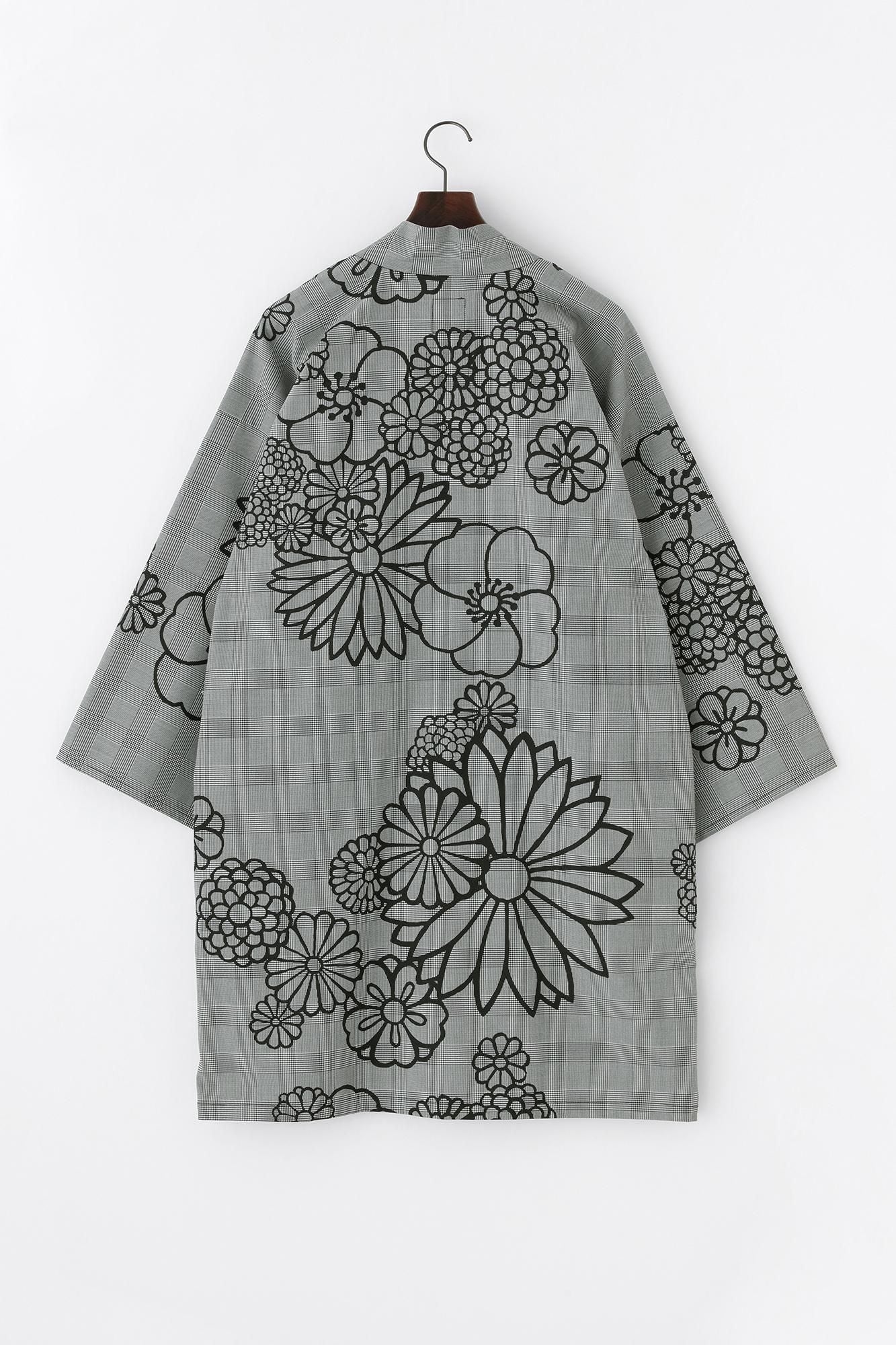 千鳥格子織（ちどりごうしおり） 角袖袢纏（かくそではんてん） 単