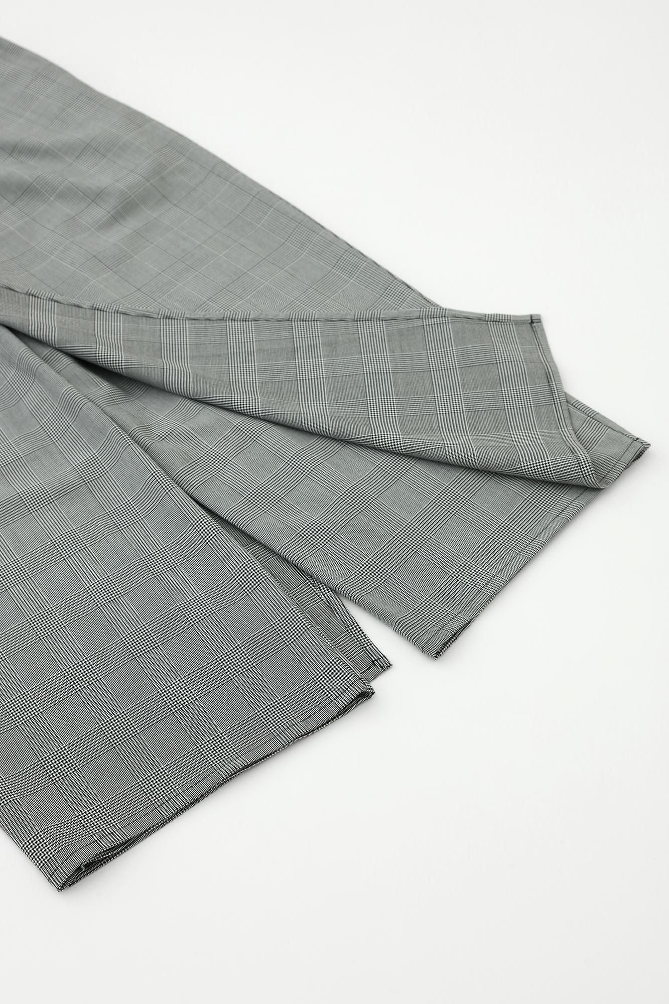 千鳥格紋織和服褲裝深灰色