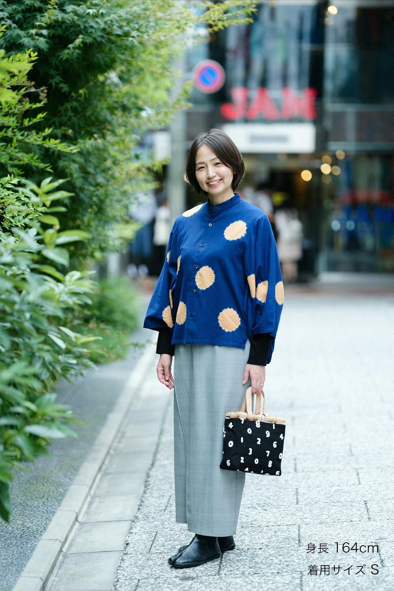 千鳥格紋織和服褲裝深灰色